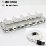 5 Key Gaming Keyboard Programming Macro keypad Mechanical Keyboard W/Data Cable
