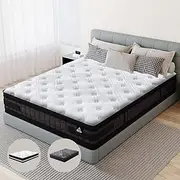 [STARRY EUCALYPT] Mattress Single Size SyncCoil 7-Zone Pocket Spring 36cm Thickness, Euro Top Bed Mattress with Airflow Cool Gel Memory Foam & Enhanced Edge Support, Medium Firm (Athena White)