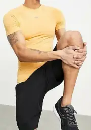 ASOS 4505 Compression Muscle Fit Seam Detail Men's SS Running T-Shirt M Org NWT!