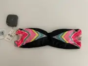 Women’s NWT RipCurl Black Tribal Quest Bandeau Bikini Top Size M/5-7