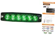 Buyers Products 8892209 5" LED Strobe Light, 6 LEDs, 23 Flash Patterns, Green