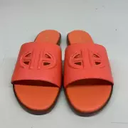 COLE HAAN Flynn Logo Slide Sandals Women's Size 7 Nasturtium Leather