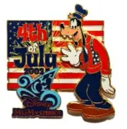 Disney WDW 4t of July MGM Studios Goofy w card Pin