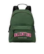 Valentino Logo Printed Zip-Up Backpack One size Green