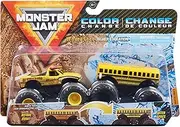 Monster Jam 2021 Color Change 2-pack El Toro Loco Yellow vs Higher Education School Bus 1:64 Scale Die-Cast Monster Trucks