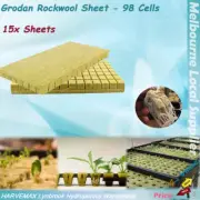 [15x]Hydroponic Grow Media Rockwool Sheet 98 Cubes Cutting Seedling Propagation