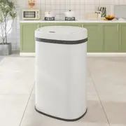 Advwin 50L Motion Sensor Bin Smart Kitchen Waste Trash Can Touch Free Garbage Cabniet White