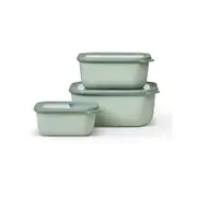 Mepal Cirqula 3 Piece Rectangular Multi Bowl Containers Large - Nordic Sage