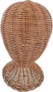 LABRIMP Hat Holder Display Stand: Rattan Woven Mannequin Head With Stable Base - Multi-functional Organizer For Hats Wigs Jewelry For Retail And Exhibitions