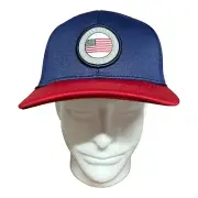 PGA Tour Pro Series Golf Hat Cap Red White Blue American Flag UPF Snapback New