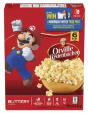 Orville Redenbacher Popcorn Microwave Buttery, Non-GMO, 6x 82g, 492g
