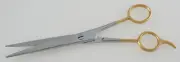 Barber Scissors 6.5" Gold Plated Rings with Finger Rest Grooming Shears