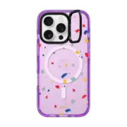 iPhone 16 Pro Impact Ring Stand Case MagSafe Compatible Colorful Granite by Poketo