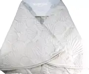 Shabby Chic Quilted Christmas Tree Skirt Coastal Holiday Nautical Seashell Ivory