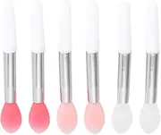 Outanaya 6pcs Lip Brush Applicator Set Travel Makeup Brush Portable Silicone Lipstick Applicator for Cosmetics