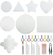 Allazone 100 PCS Mesh Plastic Canvas Sheets 8 Style Plastic Canvas for DIY Crafts Embroidery Cross Stitch, Acrylic Yarn Crafting, Knit and Crochet Projects