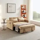 Matilda Velvet Khaki Sofabed with Reclining Backrest 2 Pillows & USB Cable