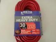 30M Extension Lead Power Cable Long. Extra Heavy Duty with Neon Safety Light .