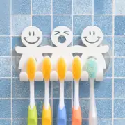 Smile Face Toothbrush Holder Hanger Wall Mount Suction Toothbrush Home Bathroom
