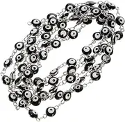 [DECORNIJIA] Evil Eye Bead Chain Enamel Eye Charm for DIY Jewelry Making for Bracelets Necklaces and Decorations with Connecting for Easy Assembly