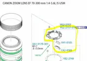 Canon EF 70-300mm F/4.0-5.6 L IS USM Lens - Main PCB Parts YG2-2757