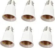 B22 to E27 Bulb Adapters 6 Pack Lamp Holder Converter Base Bulb Socket Adapter Converter Lamp Holders Bayonet Cap B22 to E27 ES Edison Screw Converter,BC to ES (B22 to E27)