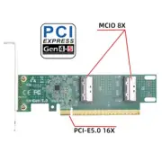 Dual Port PCI-E X16 to PCI-E5.0 Mini Cool 8i 74Pin SFF-TA-1016 Expansion Adapter
