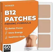 MONIER B12 Patches (Pack of 60) - 100% Natural Patch for Women and Men - Energy, Focus & Body Support - Enhanced Formula