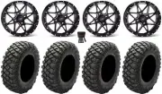 ITP Tornado 15" Wheels Black 28" Crawler XG Tires Polaris RZR XP 1000 / PRO XP