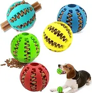Mumoo Bear 1Pcs 7cm/2.75in Dog Treat Ball Dog Chew Toy Enrichment Toys Dog Stimulation Toys Dog Interactive Toys Dog Puzzle Toy Pet Treat Dispenser Balls for Small Large Dogs Puppy (Random Color)