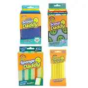 Scrub Daddy Scour Daddy 3 Pack + Scour Daddy Steel 2 Pack + Sponge Daddy 4 Pack + Damp Duster Bundle