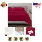 Luxury 600 Thread Count Egyptian Cotton Sheets - Full Size Bed Set in Red
