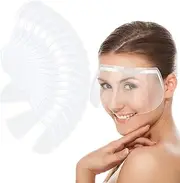Thinp 50pcs Shower Face Eye Shields,Clear Eyebrow Shower Shield Visors Disposal Shower Visor for Adults Shower Goggles Waterproof Shower Face Shields for Makeup Protector Hairspray Eyelid Aftercare