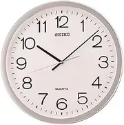 [SEIKO] 16 Inch Classic Numbered Wall Clock, Silver