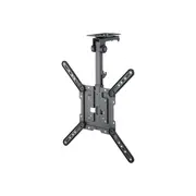 Goobay Ceiling TV Mount Basic (M), for TVs from 23 to 55 inches (58 – 140 cm), max. 20 kg, swivels sideways, ceiling angle variably adjustable, with flip-up and locking function - Black