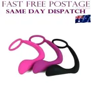 Mens Cock Ring Butt Plug Erection Enhance Penis Prostate Massager Anal Sex Toy