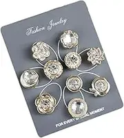 Cover Up Buttons Pearl Safety Brooch Pins Button Lapel Pin for Women Girls 10pcs