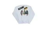 DC Comics Mens Batman Comic Book Logo Sweatshirt (White) (XL)