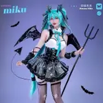 初音未来COS服 萬聖節COS 小恶魔 初音假髮 束身衣 浣熊联动MIKU拉斯卡尔COSPLAY服装 人形制衣