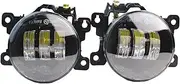 2 X For Mitsubishi L200 For Strada For Triton 2005-2019 Car Front LED Fog Light Angel Eye DRL 30W H11 Fog Daytime Running Lamp 6000LM