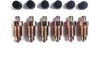 6 PCS M12x1.25x34mm Brake Bleeder Screws with Dust Cover, Automotive Brake Bleed Kit