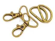 Swivel Trigger Snap Hooks Classic Lobster Clasps with D-Rings for Purse Strap...