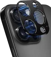 YealRed Camera Protection Compatible with iPhone 16 Pro / 16 Pro Max, 9H Metal Camera Protective Frame No Effect on Shooting Camera Protective Film for iPhone 16 Pro / 16 Pro Max - Pack of 1 (Black)