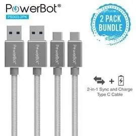 美國聲霸PowerBot PB303 USB 3.1 Type-C 轉 USB 3.0 TYPE-A 高速傳輸充電線 1條