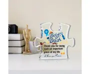 Best Dad Acrylic Puzzle Decoration Gifts for Dad Plaque Stand Home Decoration