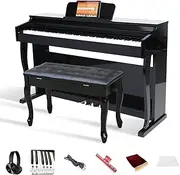 Maestro MDP600PB 88-Key Weighted Hammer Action Digital Piano w/Sliding Lid & Bluetooth (Polished Black) - Bench Sold Separately