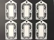 INTRICATE! GIFT, PRESENT TAG/ TAGS SILHOUETTE DIE CUT/ CUTS (WHITE, BROWN, BLACK