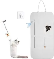Cat Toy Organizer,Storage Bag for Cat Wand Toy | Cat Toys Wall Storage, Cat Teaser Wand Holder, Space Saving Pet Toy Container, Felt Storage Bag Puchen