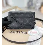 【ALINA二手正品】LV 路易威登 男士郵差包 M44735 MINI SOFT TRUNK 黑色老花 鏈條包/盒子包