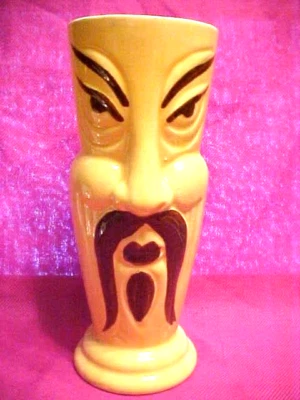 EXCITING, VINTAGE ORCHIDS 0F HAWAII FOO MAN CHU TIKI CERAMIC MUG/VASE BRAND NEW